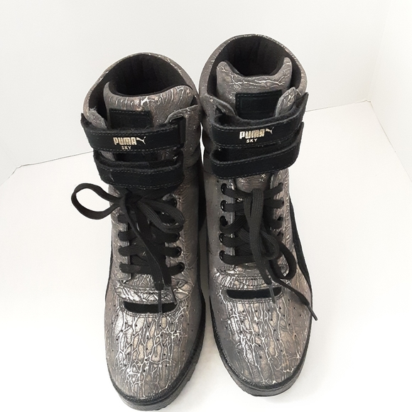 Puma WOMENS Sky Wedge Iri Suede size 8.5 NWOB - Picture 5 of 10